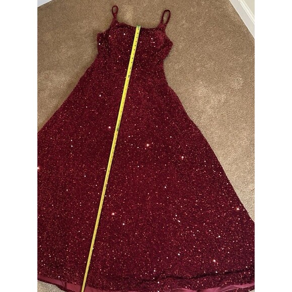 🌹 Luxe Red Sequin Evening Gown | Formal Gala Prom Dress | Size 14 - Picture 8 of 16